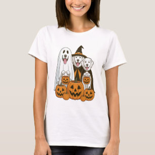Great Pyrenees Dog Ghost Witch Halloween Matching  T-Shirt