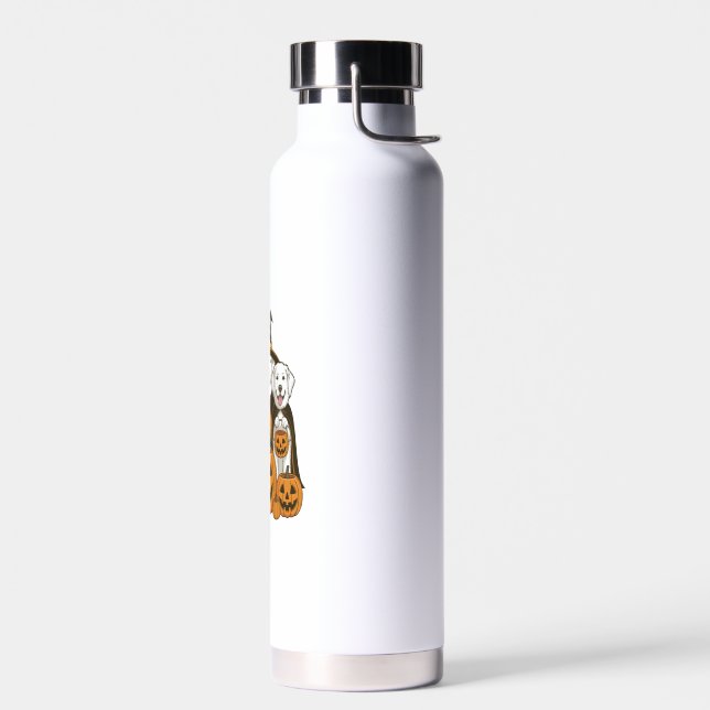 Great Pyrenees Dog Ghost Witch Halloween Matching  Water Bottle (Left)
