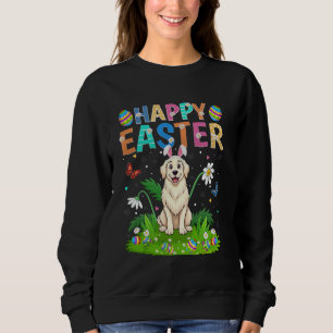 Great Pyrenees Dog Happy Easter Egg Hunt Bunny Ear Sweatshirt
