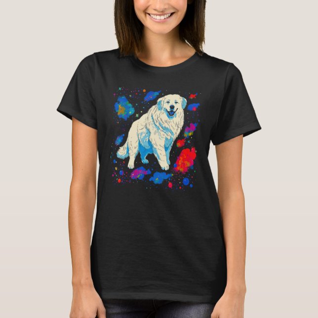 Great Pyrenees  Dog in Space T-Shirt (Front)