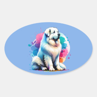 Great Pyrenees Dog Oval Sticker