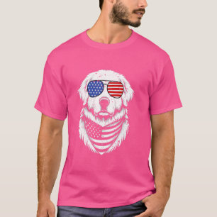 Great Pyrenees Dog Patriotic 4th of July American  T-Shirt