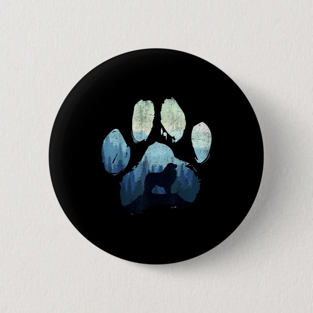Great Pyrenees Dog Paw Mom Dad Mountains  6 Cm Round Badge (Front)