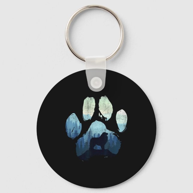 Great Pyrenees Dog Paw Mom Dad Mountains  Key Ring (Front)