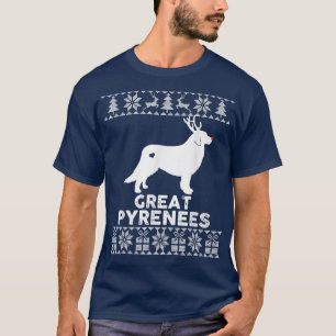 Great Pyrenees Dog Pet Lover Reindeer Ugly Christm T-Shirt