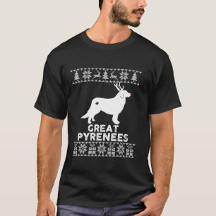 Great Pyrenees Dog Pet Lover Reindeer Ugly Christm T-Shirt