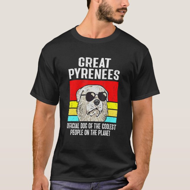 Great Pyrenees Dog Retro Vintage Pyrenees T-Shirt (Front)