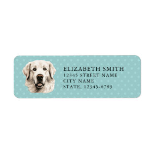 Great Pyrenees Dog Return Address Label