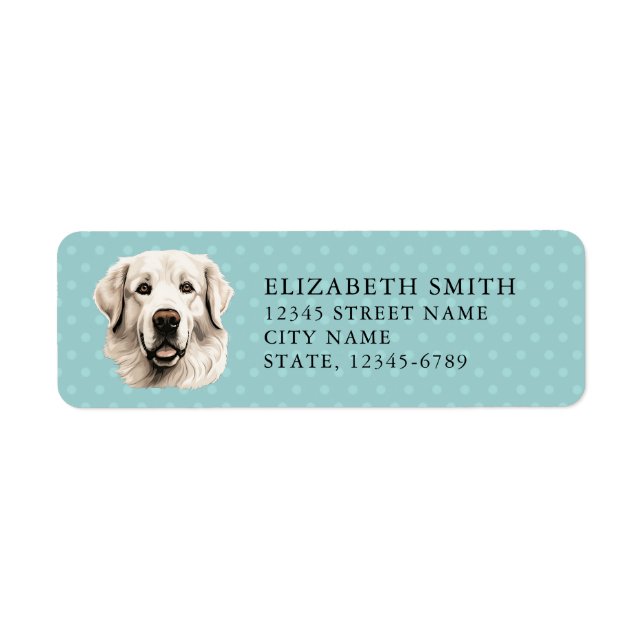 Great Pyrenees Dog Return Address Label (Front)