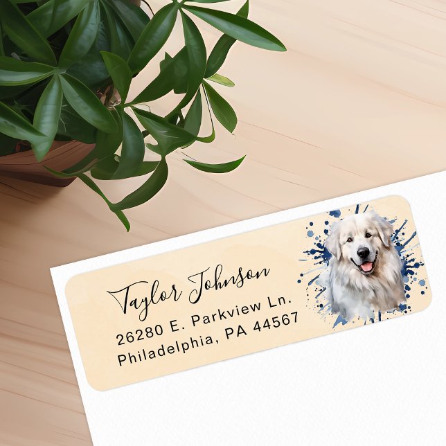 Great Pyrenees Dog Return Address Label (Creator Uploaded)