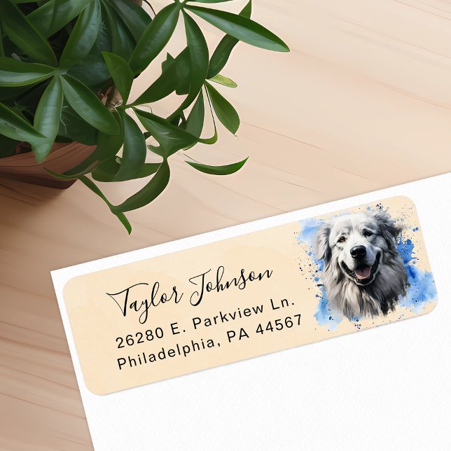 Great Pyrenees Dog Return Address Label (Creator Uploaded)