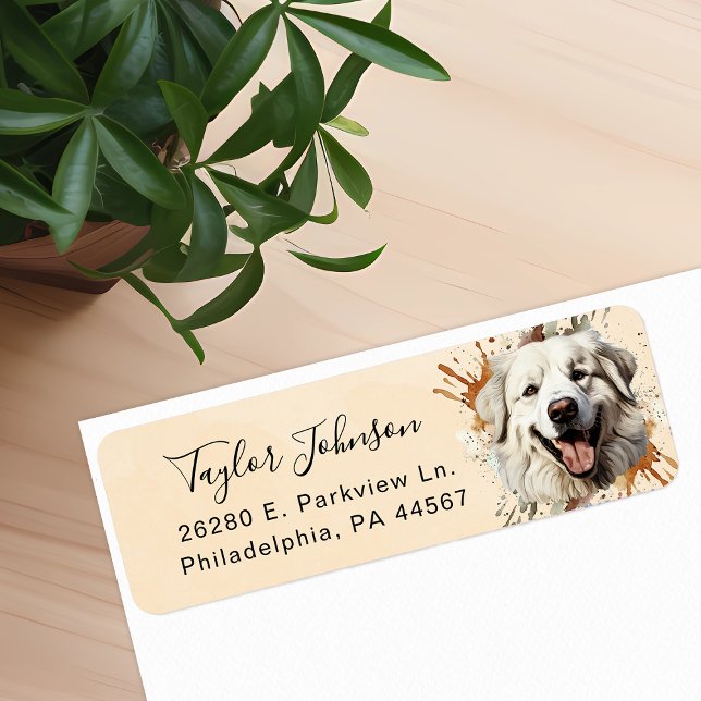 Great Pyrenees Dog Return Address Label (Creator Uploaded)