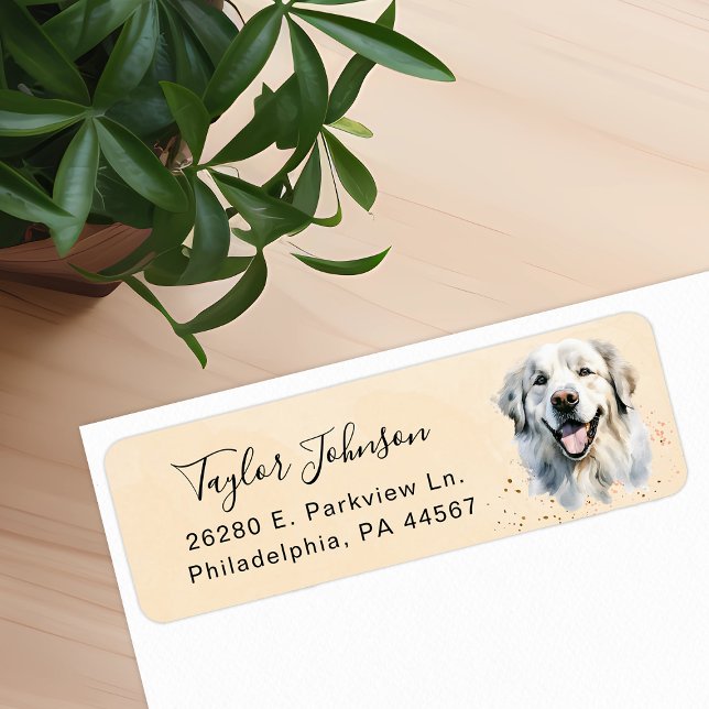 Great Pyrenees Dog Return Address Label (Creator Uploaded)