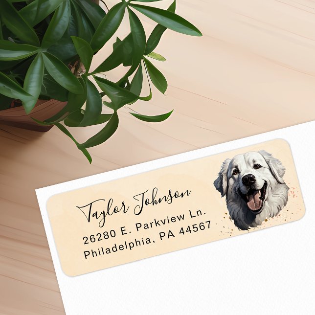 Great Pyrenees Dog Return Address Label (Creator Uploaded)