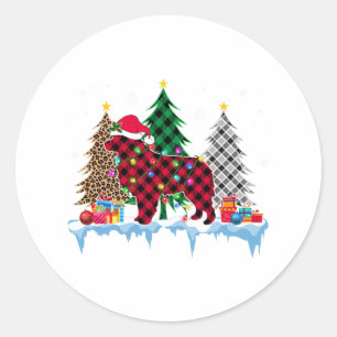 Great Pyrenees Dog Tree Christmas Lights Fun Xmas Classic Round Sticker