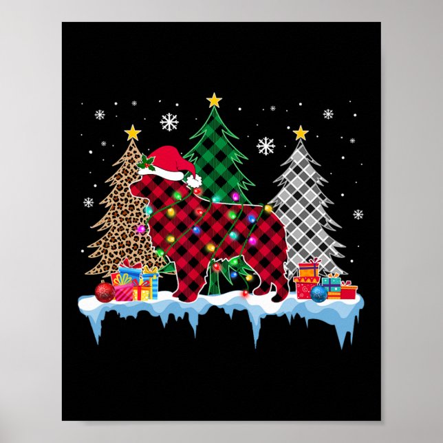 Great Pyrenees Dog Tree Christmas Lights Fun Xmas  Poster (Front)