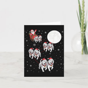 Great Pyrenees Dog Xmas Pajama Matching Santa Clau Card
