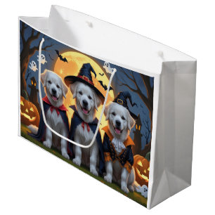 Great Pyrenees Dogs Pumpkin Halloween Funny  Large Gift Bag