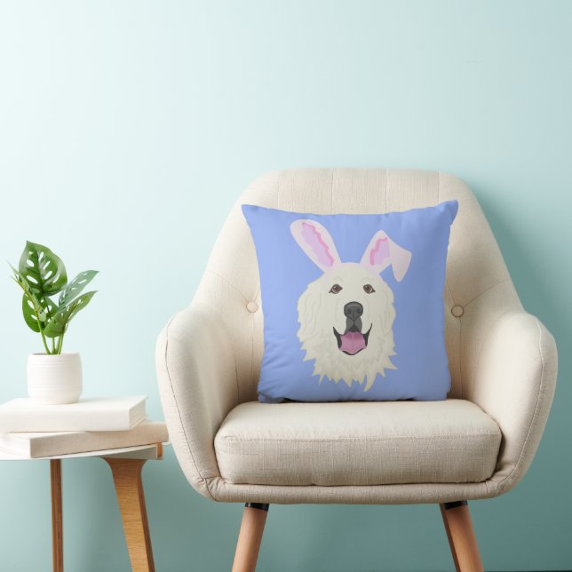 Great Pyrenees Easter  Cushion (Chair)