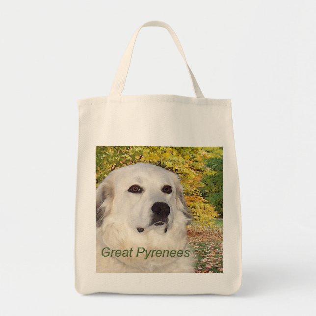 Great Pyrenees Fall Watercolor Tote (Front)