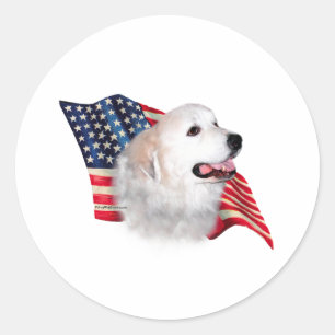 Great Pyrenees Flag Classic Round Sticker
