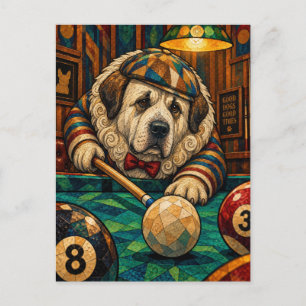 Great Pyrenees, Geometric Mosaic Postcard