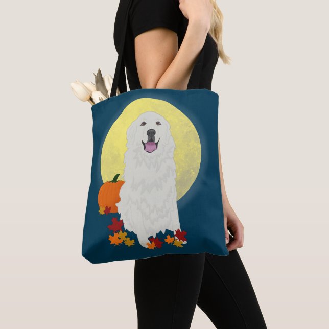 Great Pyrenees Halloween Autumn Tote Bag (Close Up)