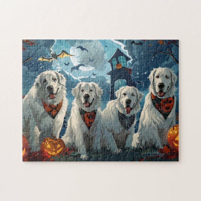 Great Pyrenees Halloween Spooky Jigsaw Puzzle (Horizontal)