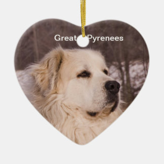 Great Pyrenees Heart Ceramic Tree Decoration