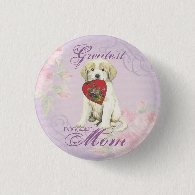 Great Pyrenees Heart Mum 3 Cm Round Badge (Front)