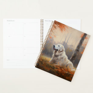 Great Pyrenees in Autumn Leaves Fall Inspire Planner