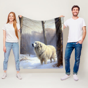 Great Pyrenees Let It Snow Christmas Fleece Blanket