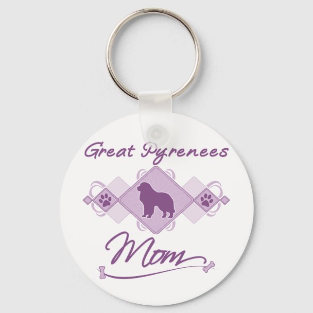 Great Pyrenees Mum Key Ring (Front)