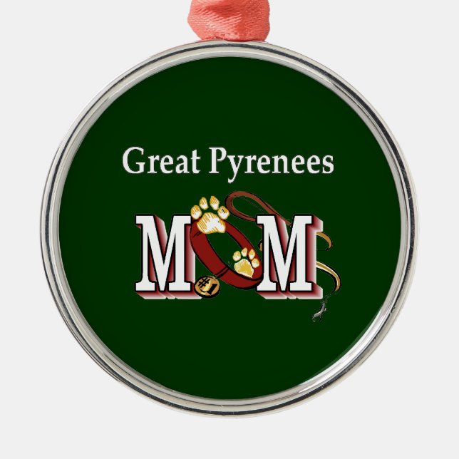 Great Pyrenees Mum Metal Tree Decoration (Front)
