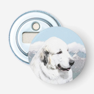 Great Pyrenees Painting - Original Dog Art Bottle Opener