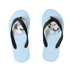 Great Pyrenees Painting - Original Dog Art Kid's Jandals
