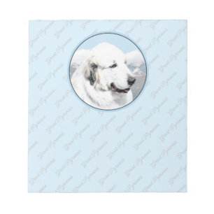Great Pyrenees Painting - Original Dog Art Notepad
