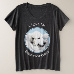 Great Pyrenees Painting - Original Dog Art Plus Size T-Shirt
