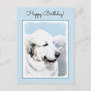 Great Pyrenees Painting - Original Dog Art Postcard
