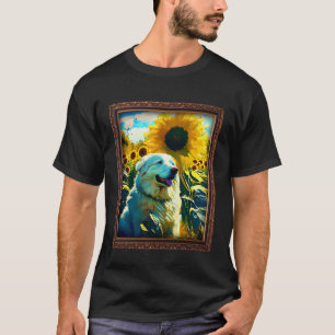 Great Pyrenees Painting Sunflower Flower Mum Women T-Shirt