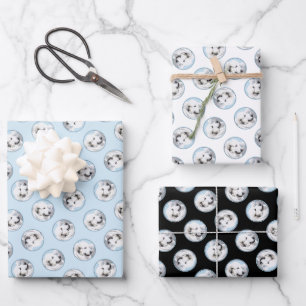 Great Pyrenees Painting White Original Pet Dog Art Wrapping Paper Sheet