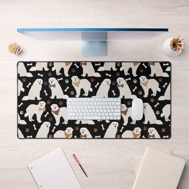 Great Pyrenees Paws and Bones Desk Mat (Office 1)