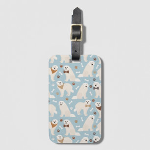 Great Pyrenees Paws and Bones Luggage Tag