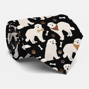 Great Pyrenees Paws and Bones Neck Tie