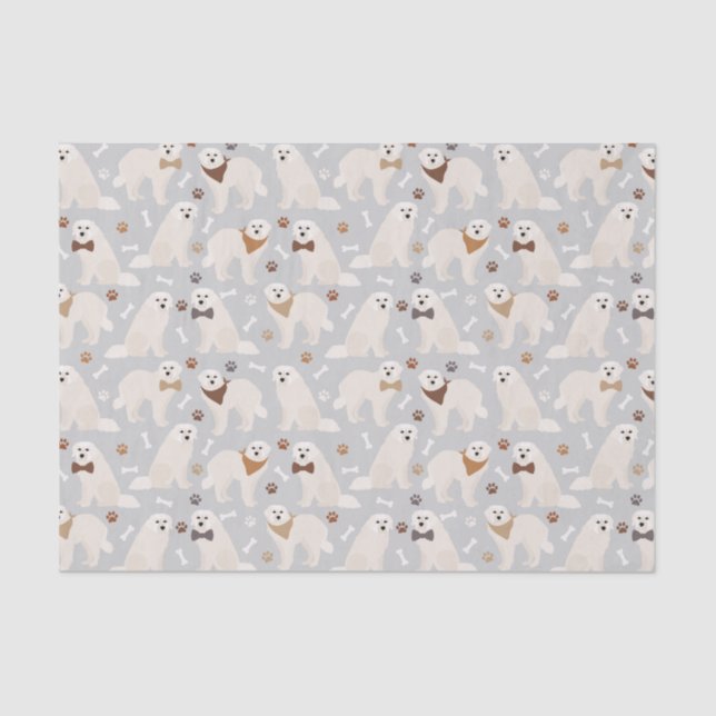 Great Pyrenees Paws and Bones Tissue Paper (Front)