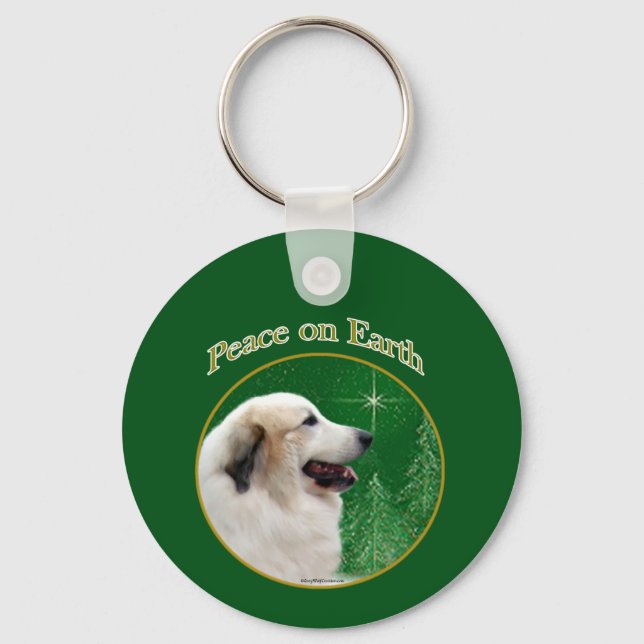Great Pyrenees Peace Key Ring (Front)