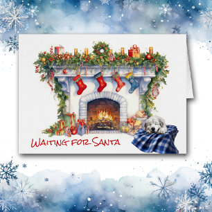 Great Pyrenees Puppy Fireplace Wait for Santa