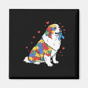 Great Pyrenees Puzzle Autism Awareness Autistic Wo Magnet