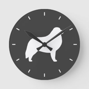Great Pyrenees Silhouette Round Clock