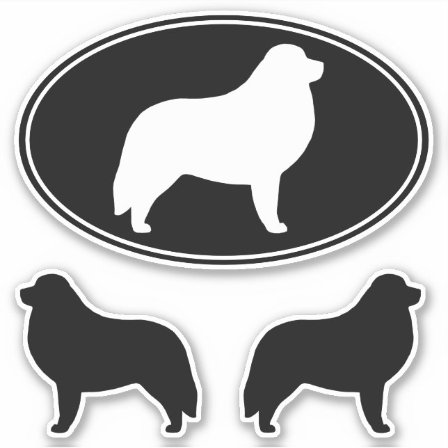 Great Pyrenees Silhouettes Dog Breed Sticker Set (Front)